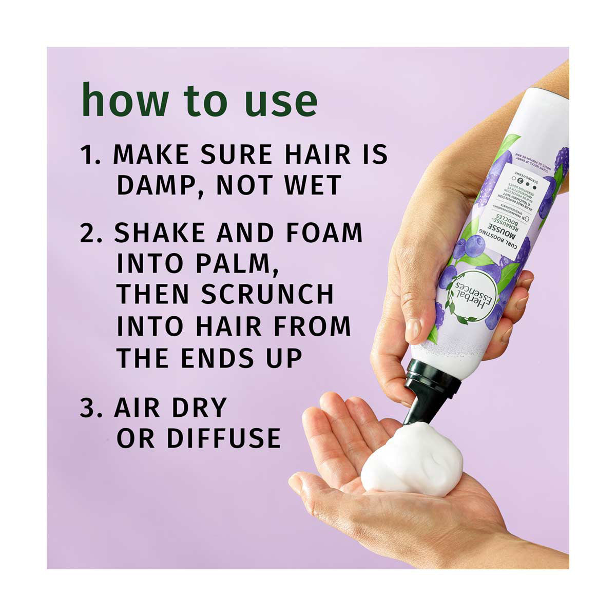 Herbal Essences Curl Boosting Mousse, Berry Scent, 6.8 oz