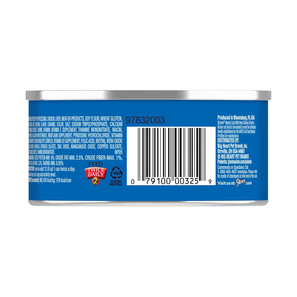 9Lives Hearty Cuts With Real Beef & Chicken In Gravy Wet Cat Food, 5.5 oz Can, 1 ct