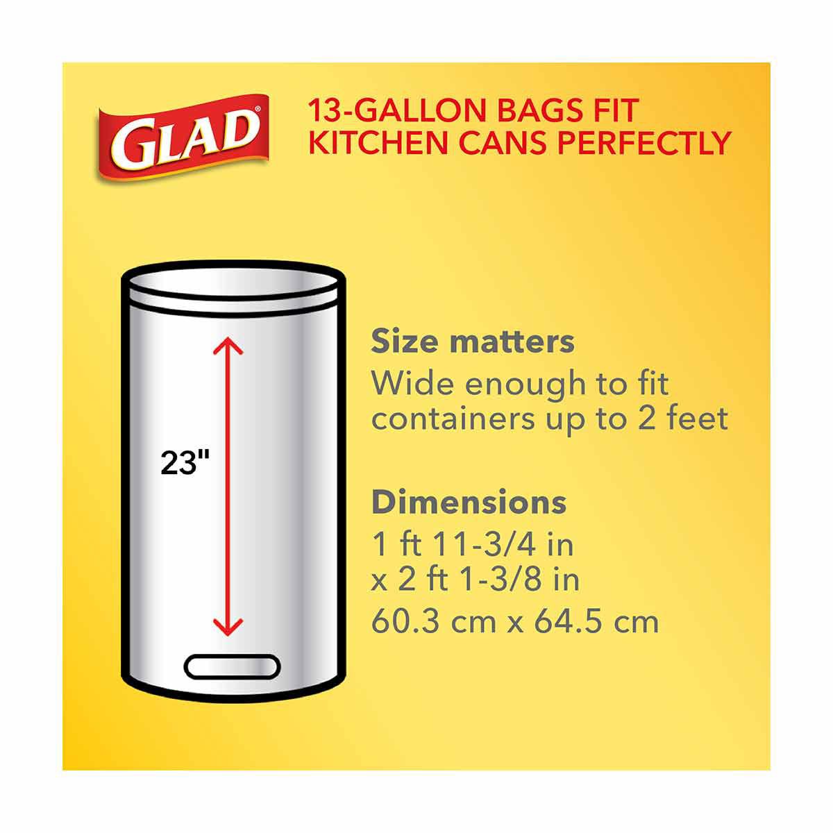 Glad® Tall Kitchen Quick-Tie Trash Bags, 13 Gallon, Gain Moonlight Breeze with Febreze, 60 Count