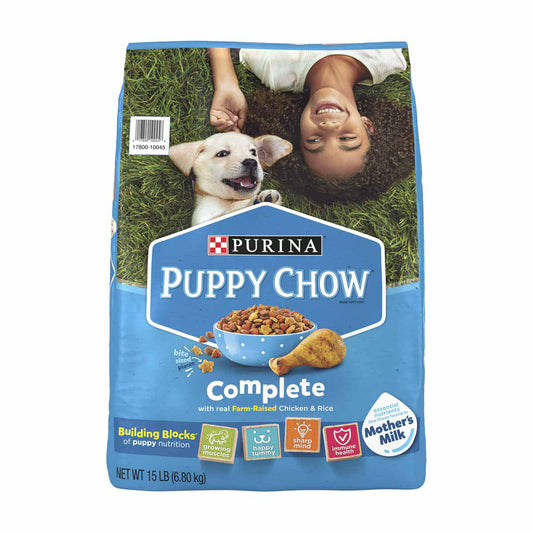 Purina Puppy Chow High Protein Dry Puppy Food, Complete With Real Chicken, 15 lbs