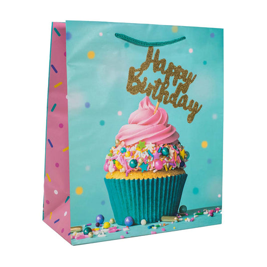 Trendy Large Birthday Cupcake Gift Bag