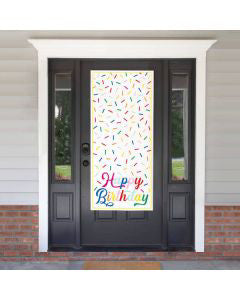 321 Party! Plastic Birthday Sprinkles Door Poster