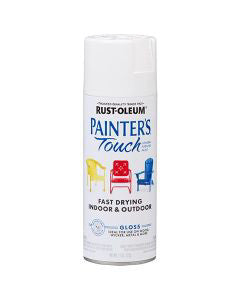 Rust-Oleum Painter's Touch Gloss Spray Paint, White, 11 oz