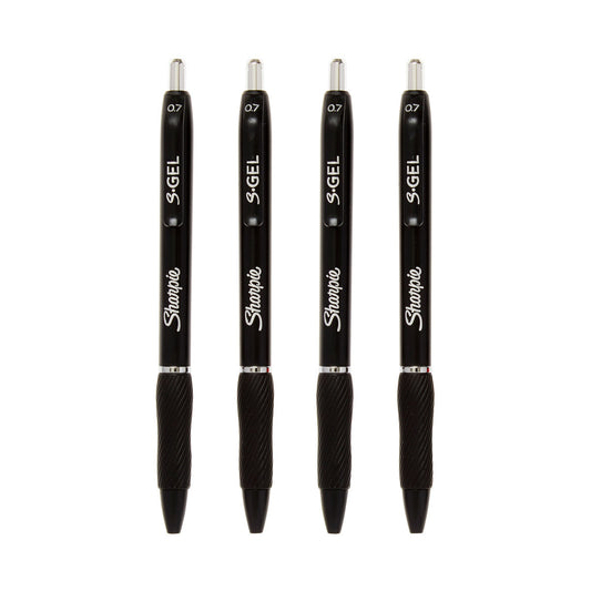 Sharpie S Gel Pens, Black, Pack of 4