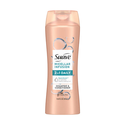 Suave Micellar Infusion 2 in 1 Shampoo & Conditioner, 12.6 fl oz