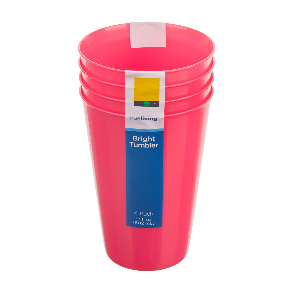 True Living Bright Tumblers, 17 fl oz, 4 pk, Assorted