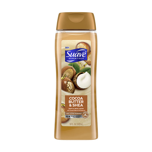 Suave Essentials Body Wash, Cocoa Butter & Shea, 18 fl oz