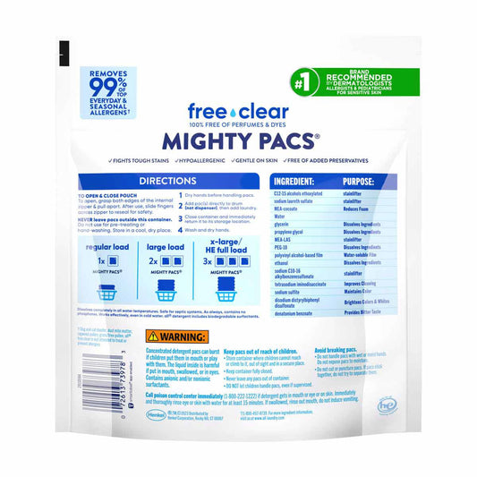 all Free Clear Liquid Laundry Detergent Mighty Pacs, 39 ct