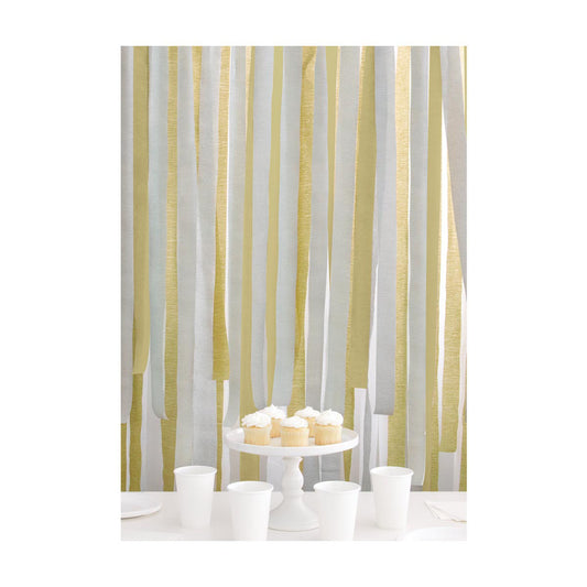 321 Party! Metallic Crepe Paper Streamer Kit, 6 pc
