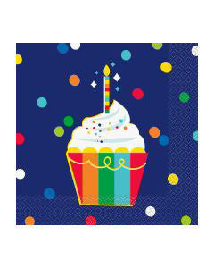 321 Party! Happy Polka Dots Birthday Luncheon Napkins, 16 ct