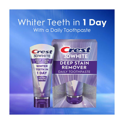 Crest 3D White Brilliance Deep Stain Remover Daily Toothpaste, Ultra White, 2.1 oz