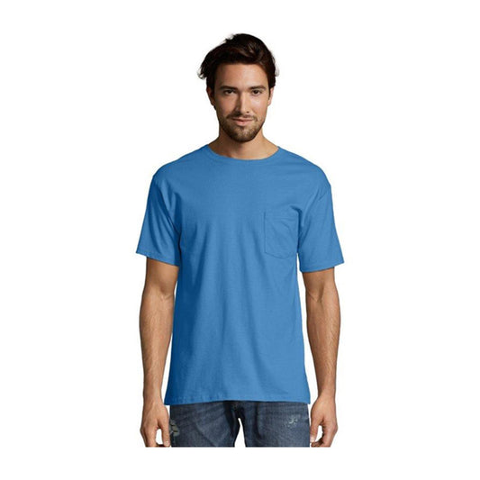 Hanes Men's Short Sleeve Pocket Tee - Denim Blue, 3X