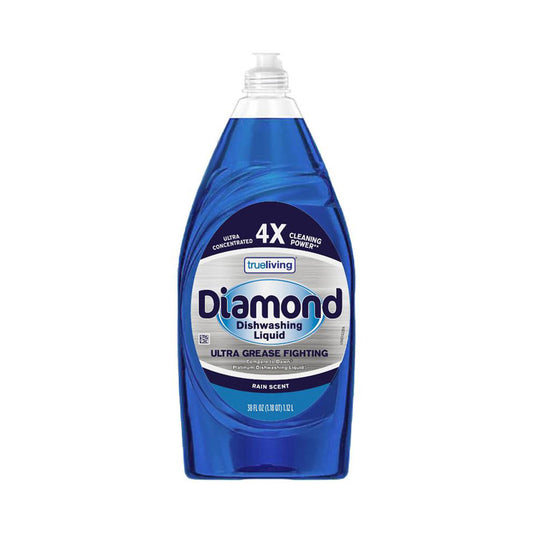 True Living Diamond Dishwashing Liquid Soap, Rain Scent, 38 fl oz
