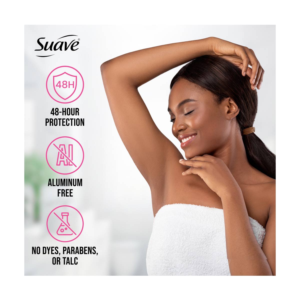 Suave Aluminum Free Deodorant, Rose Petal & Jasmine, 2.6 oz