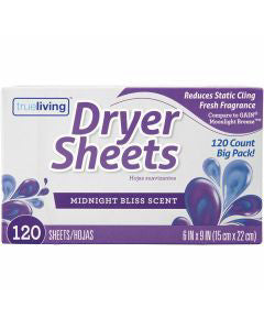 True Living Dryer Sheet Midnight Bliss, 120 ct