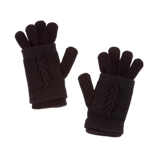 Black Knit 3-in-1 Gloves