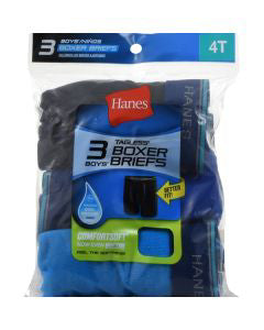 Hanes Boy Sport Boxer Brief, Size 4, 3 ct