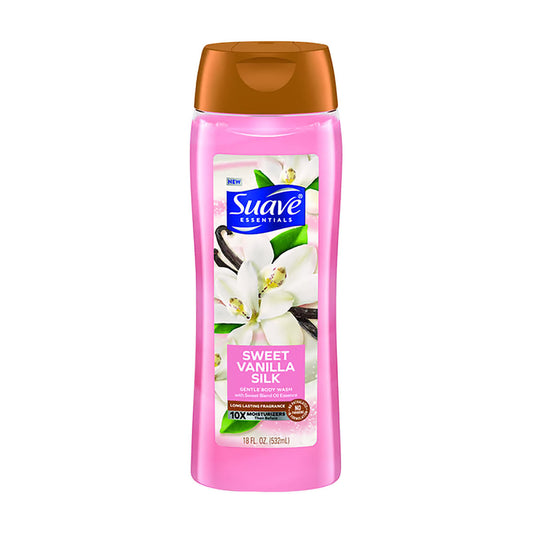 Suave Essentials Body Wash, Sweet Vanilla Silk, 18 fl oz