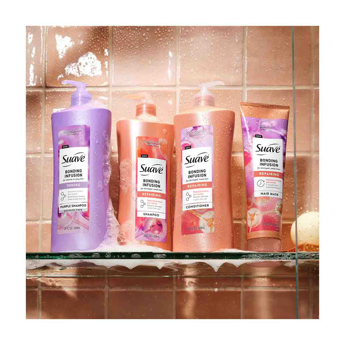 Suave Bonding Infusion Toning Purple Shampoo, 28 fl oz