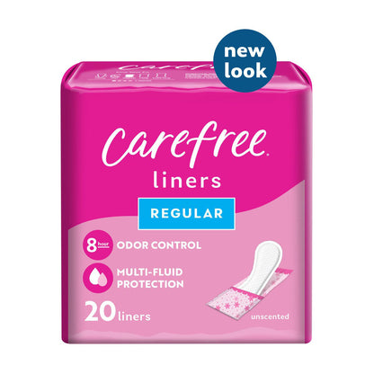 Carefree Panty Liners, Regular, Unscented, 20 ct