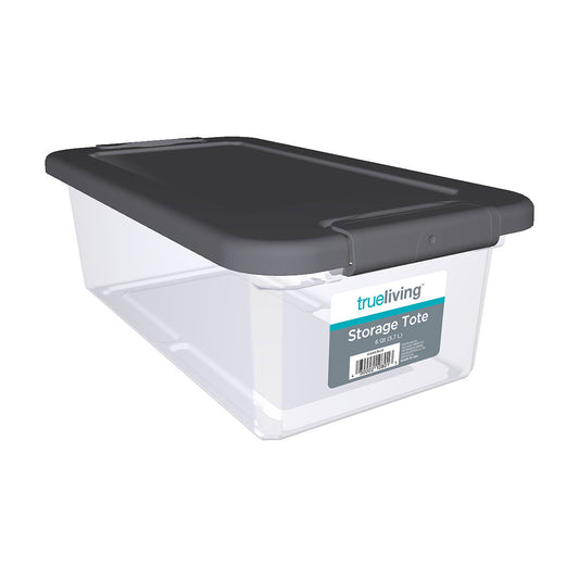 TrueLiving 6 Quart Latching Box, Gray, 1 ct