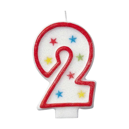 321 Party! Glitter Number 2 Birthday Candle