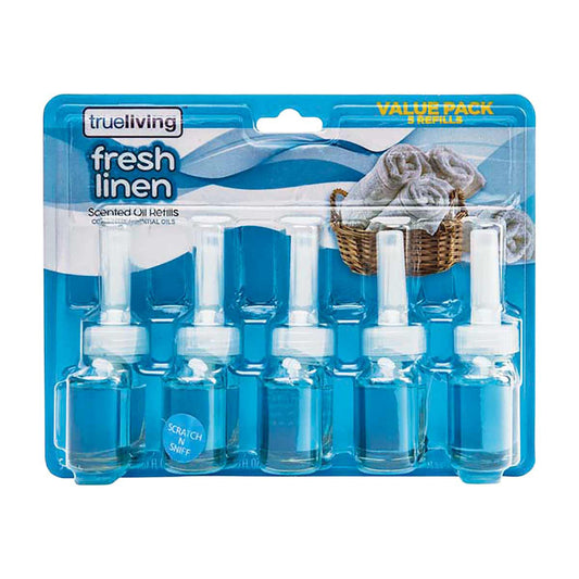 True Living Auto Oil Refill - Fresh Linen, 5 ct