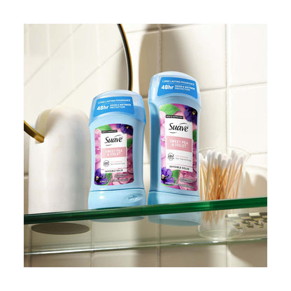 Suave Invisible Solid Antiperspirant Deodorant For Women, Sweet Pea & Violet, 1.2 oz