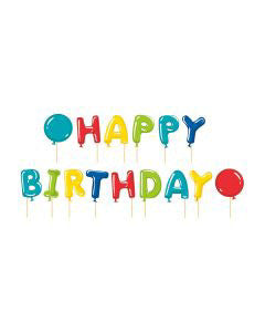 321 Party! Colorful "Happy Birthday" Yard Sign Kit, 15 pc