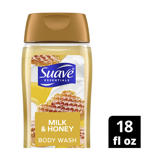Suave Essentials Body Wash, Milk & Honey, 18 fl oz