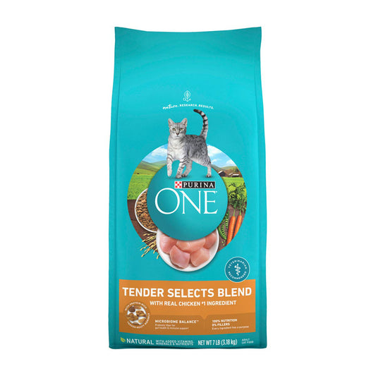Purina ONE Tender Selects Blend with Real Chicken Dry Cat Food, 7 lbs