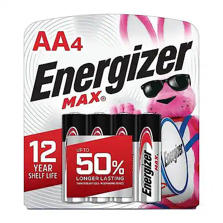 MAX AA Batteries (4 Pack), Double A Alkaline Batteries