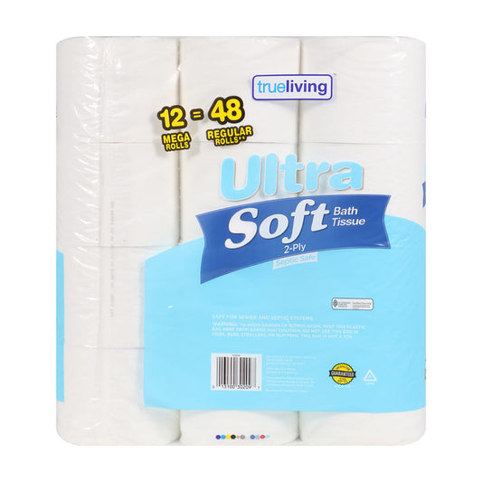 True Living Ultra Soft Bathroom Tissue, 12 ct