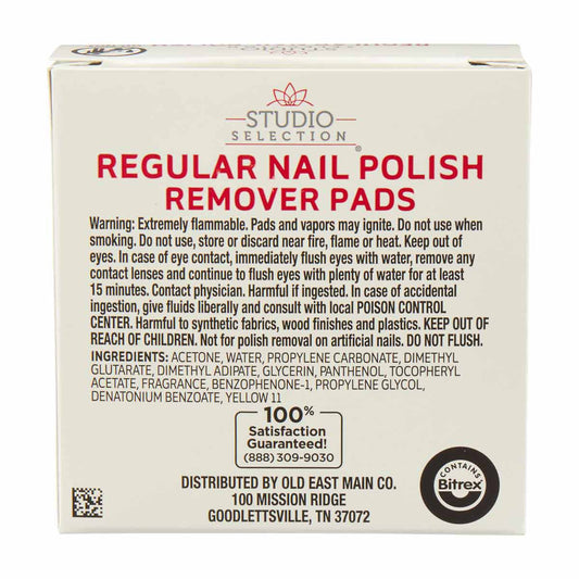 Studio Selection Regular Nail Polish Remover Pads, 10 ct