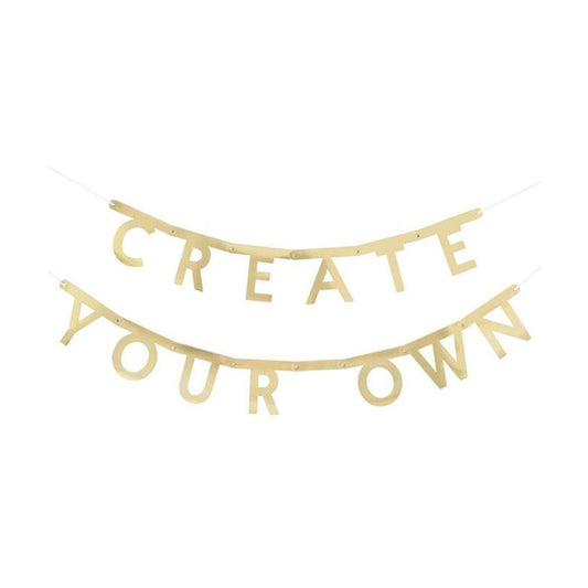 321 Party! Foil Gold Create Your Own Banner Kit