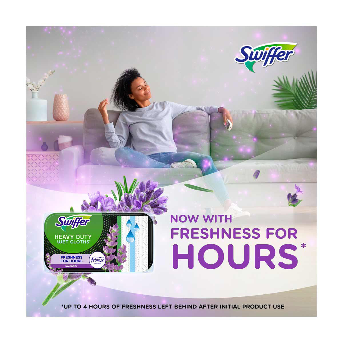 Swiffer Sweeper Heavy Duty Wet Mopping Cloths, Lavender Scent, 20 ct