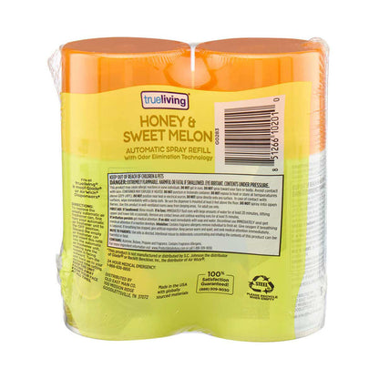 True Living Automatic Spray Refill, Summer Melon, 2 ct