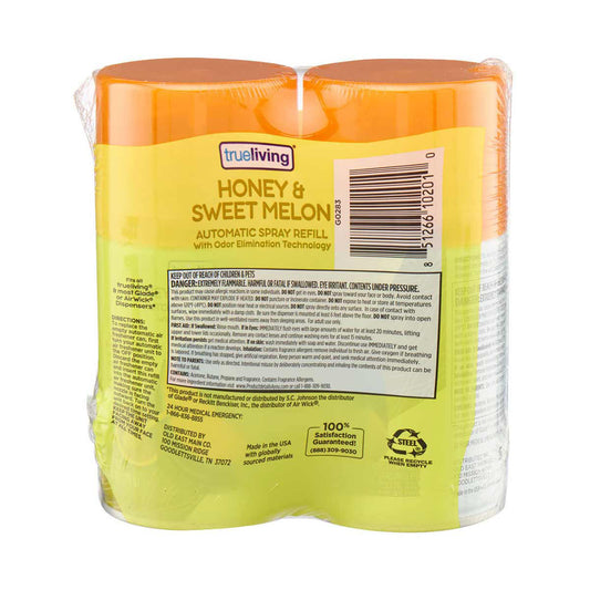 True Living Automatic Spray Refill, Summer Melon, 2 ct