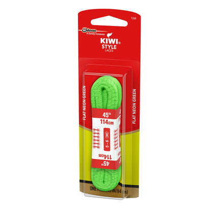 KIWI Flat Laces, Neon Green, 45", 1 pair