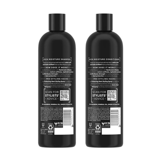 TRESemmé Rich Moisture Heat Protection Shampoo and Conditioner Set, 16.5 fl oz Bottles, 2 ct