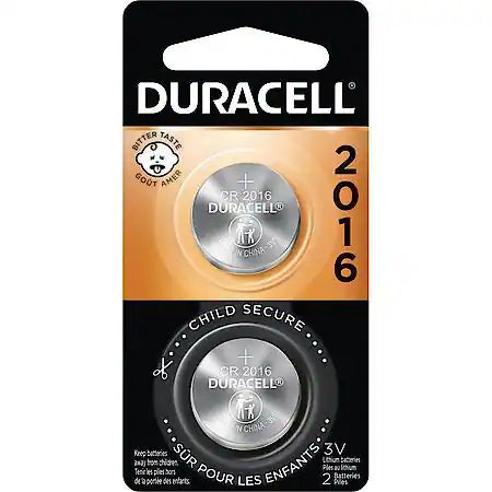 2016 Lithium Coin Battery: Bitter Coating Discourages Swallowing, 2 Pack