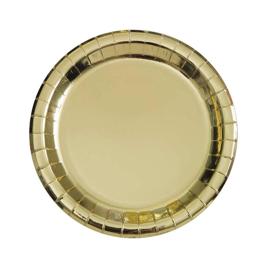 321 Party! 7" Foil Gold Party Plates, 8 ct