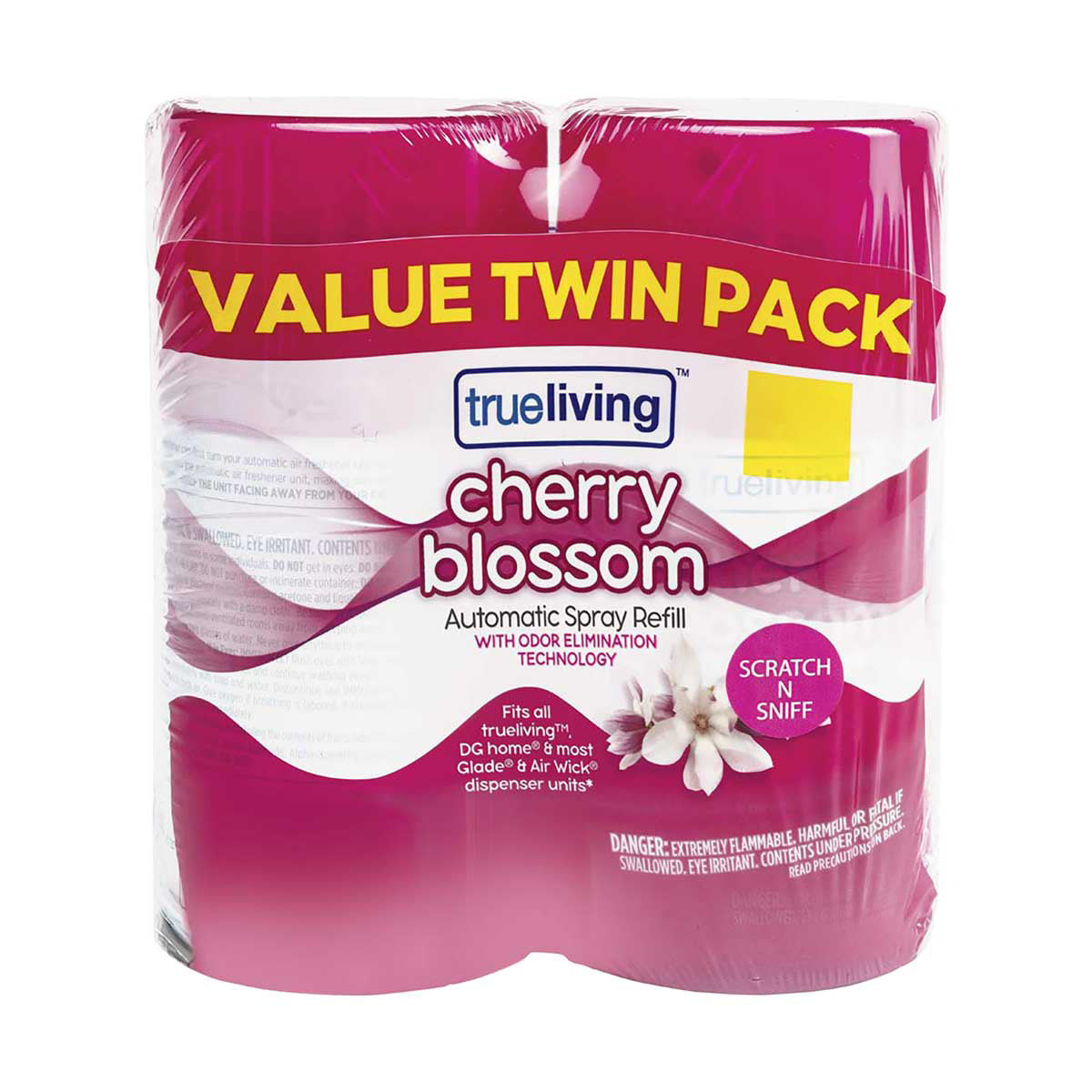 True Living Automatic Spray Refill Twin Pack, Cherry Blossom, 2 ct