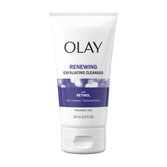 Olay Renewing Exfoliating Cleanser with Retinol, Fragrance-Free, 5.0 fl oz