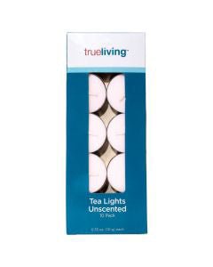 True Living Unscented Tea Lights, 10 pack