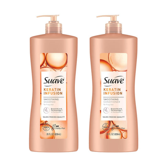 Suave Professionals Keratin Infusion Smoothing Shampoo + Suave Professionals Keratin Infusion Smoothing Conditioner, 28 fl oz - 2 ct