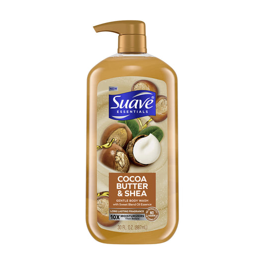 Suave Essentials Body Wash, Cocoa Butter & Shea, 30 fl oz