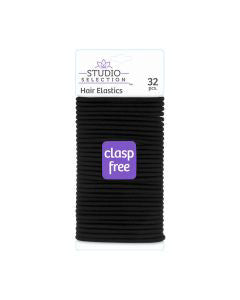 Studio Selection Hair Elastics - Black, 32 ct