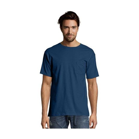 Hanes Men's Short Sleeve Pocket Tee - Navy, Large