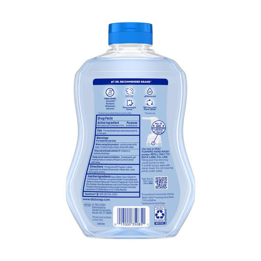 Dial Antibacterial Foaming Hand Wash Refill, Spring Water, 30 fl oz